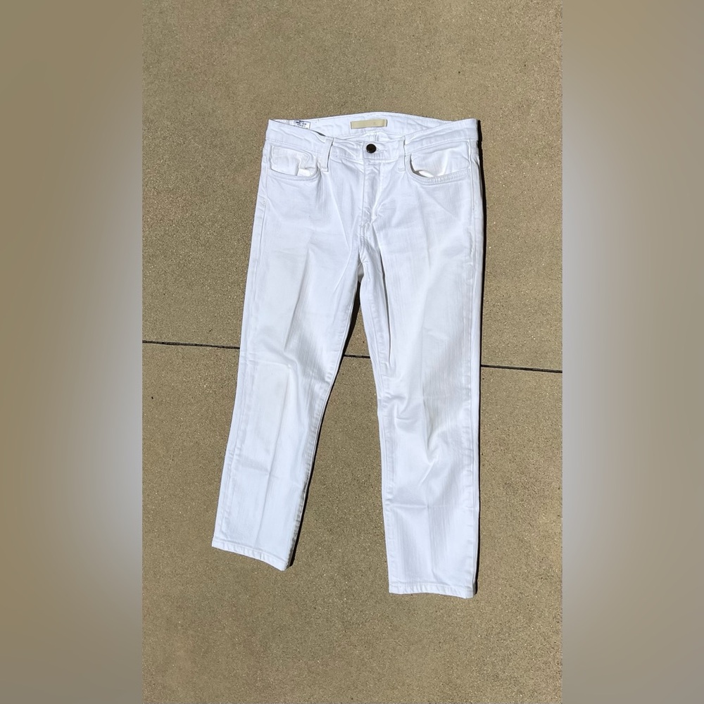 Joe's Jeans Straight Ankle Cropped Fit in White Denim size 27